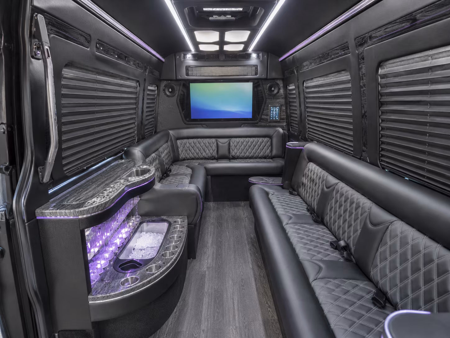 baytown 30 passenger party bus interior